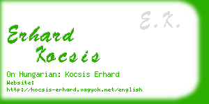 erhard kocsis business card